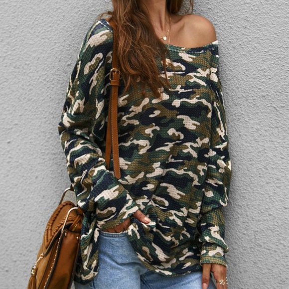 c + d + m collection Tops - Camo Army Print Long Sleeve Top